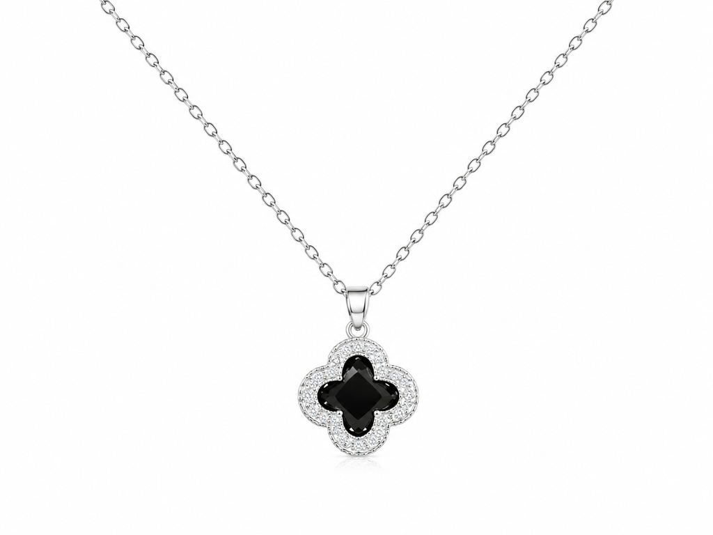 Midnight Clover Necklace