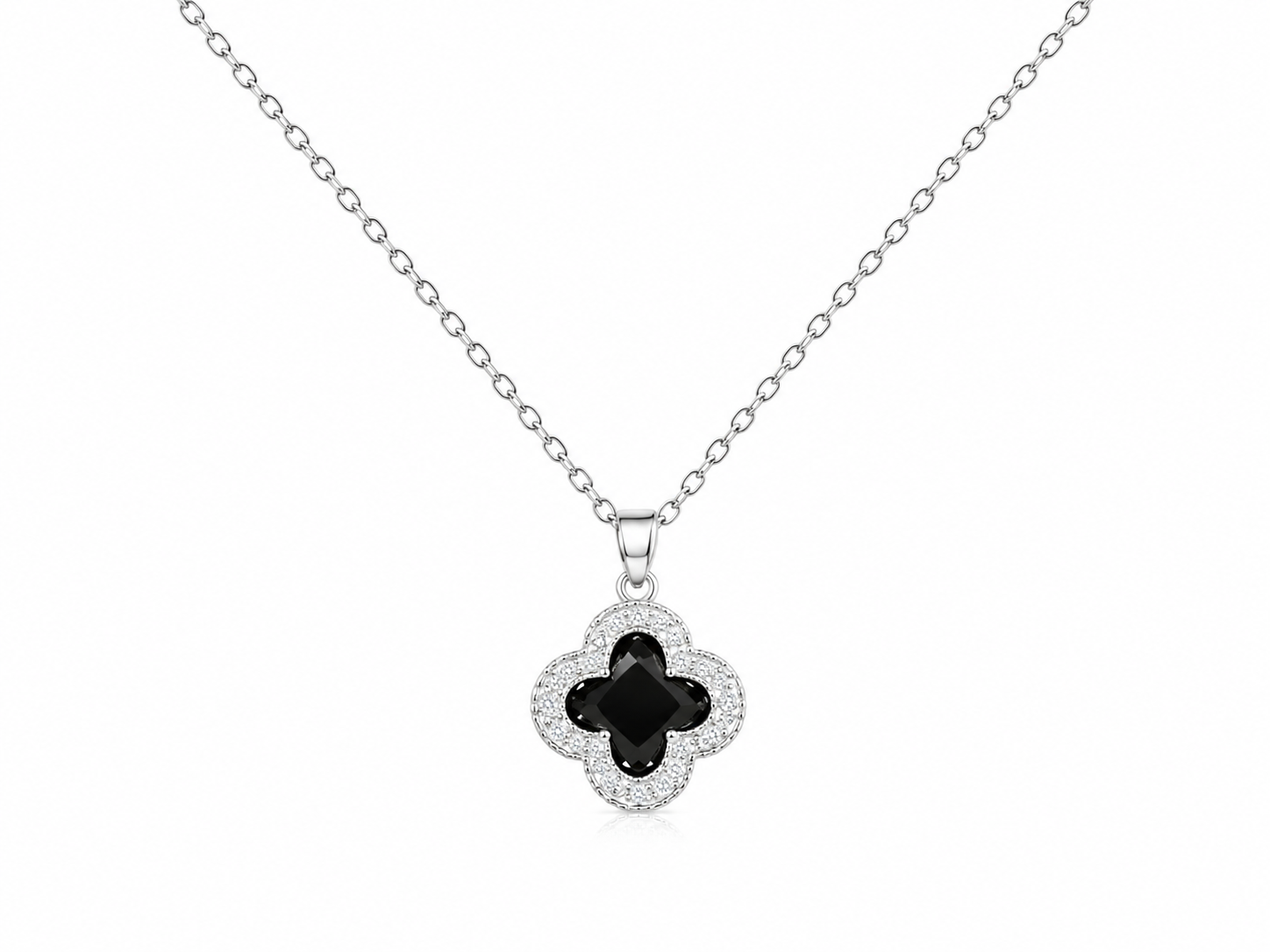 Midnight Clover Necklace