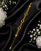 Golden Black Circle Mesh Bracelet