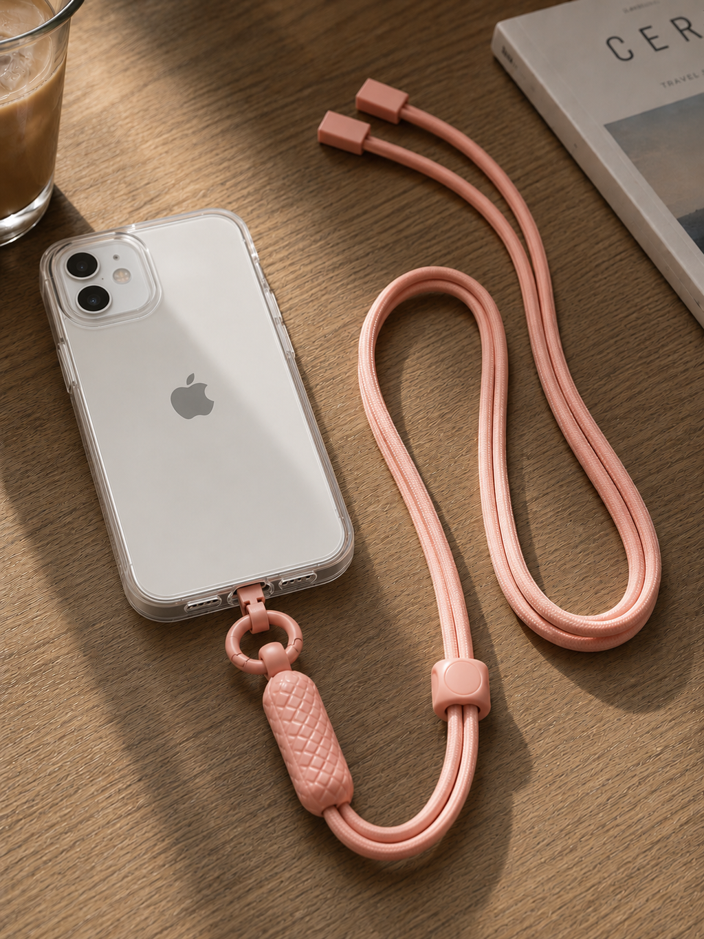Peach Crossbody Phone Lanyard
