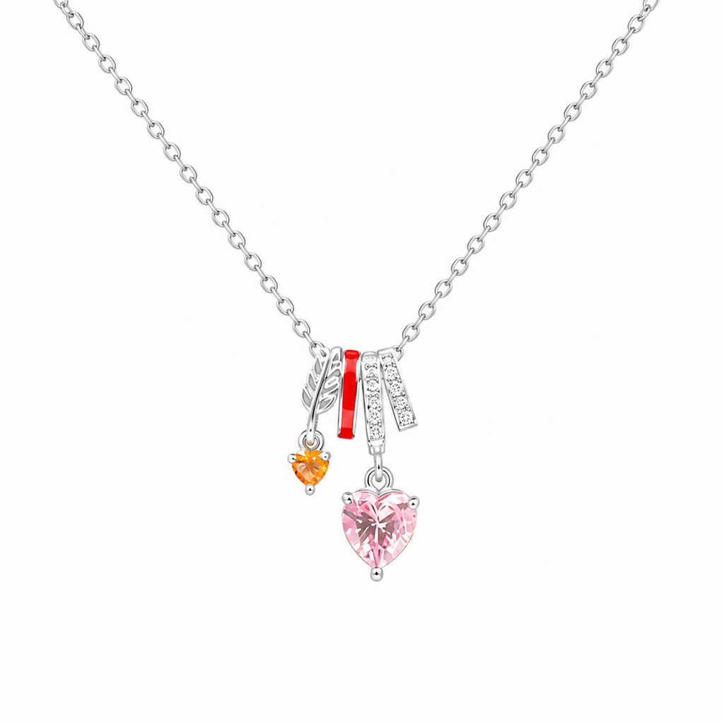 Scarlet Heart Charm Necklace