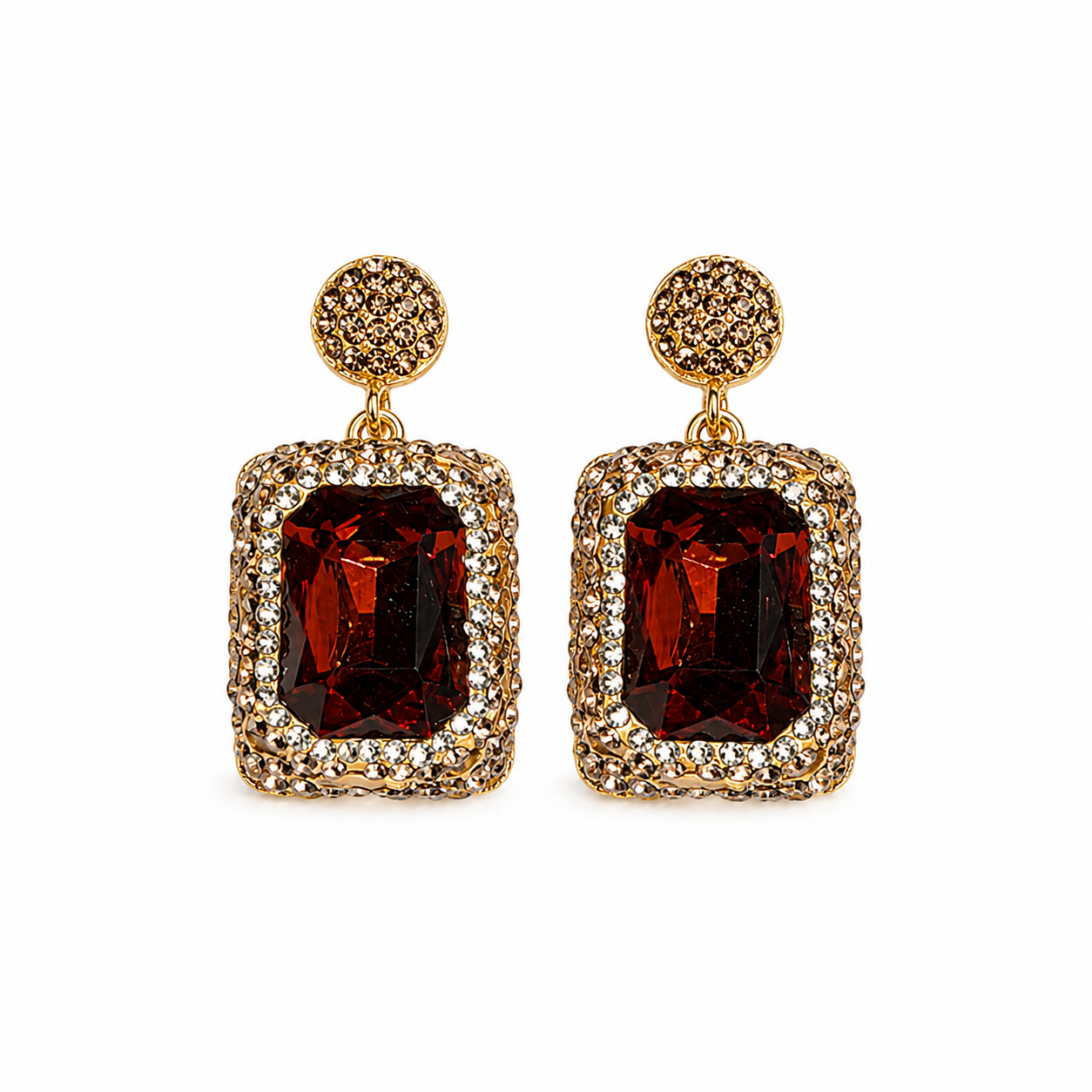 Ruby Red Natural Stone Drop Earring