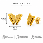 Golden Butterfly Stud Earrings