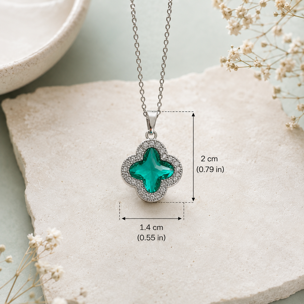 Aqua Mint Clover Necklace
