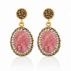Pale Pink Natural Stone Drop Earring