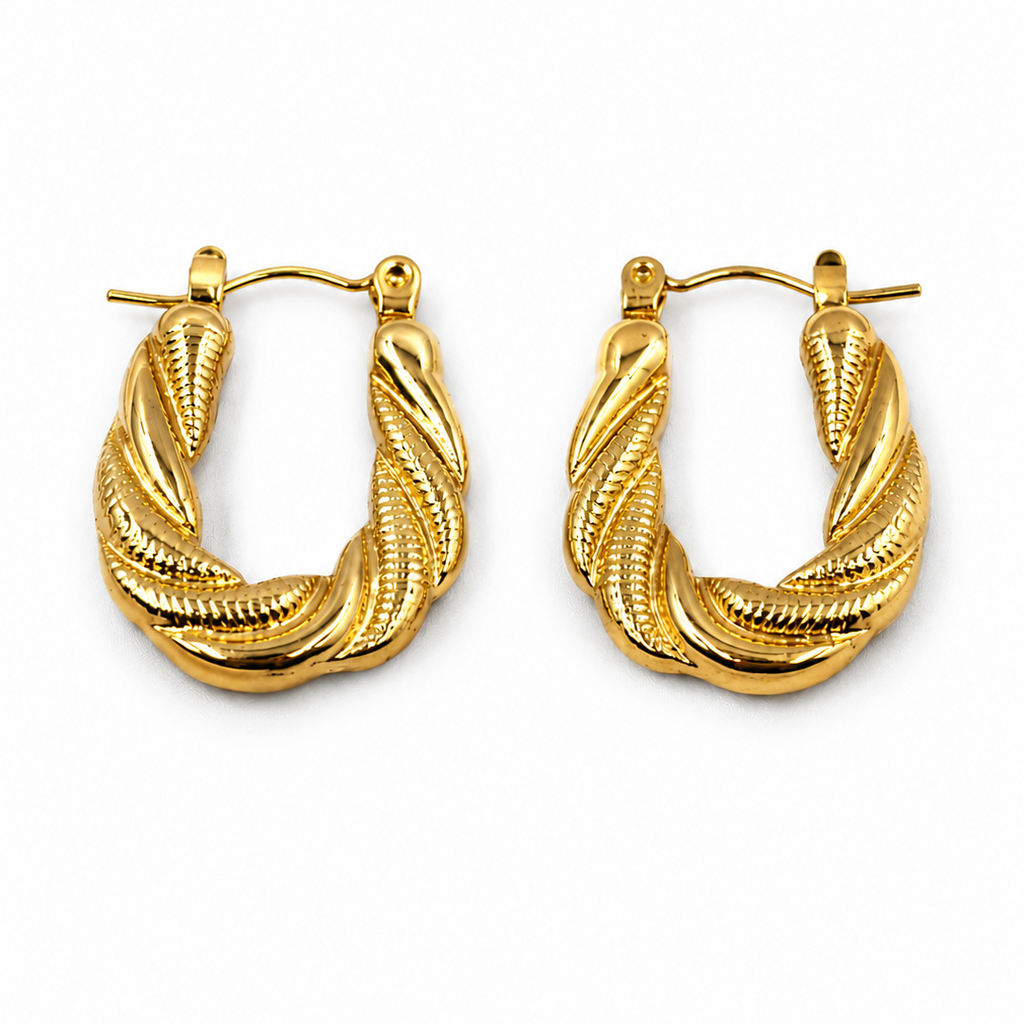 The Chunky Gold Twist Hoop