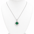Emerald Green Clover Pendant Necklace