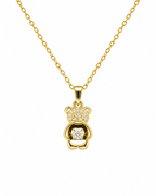 Golden Teddy Charm Necklace