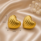 Textured Heart Earrings