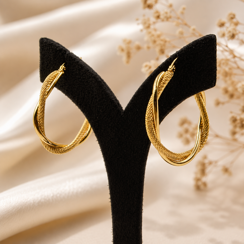 Lustre Twist Hoops