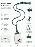 Forest Green, Blue & White Crossbody Phone Lanyard