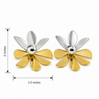 Two-Tone Flower Earrings