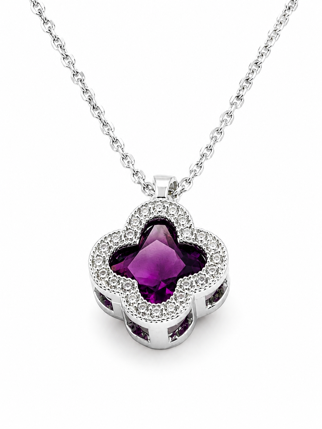 Amethyst Clover Pendant