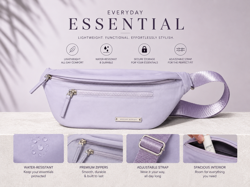 Drift Crossbody Fanny Bag (Lilac)