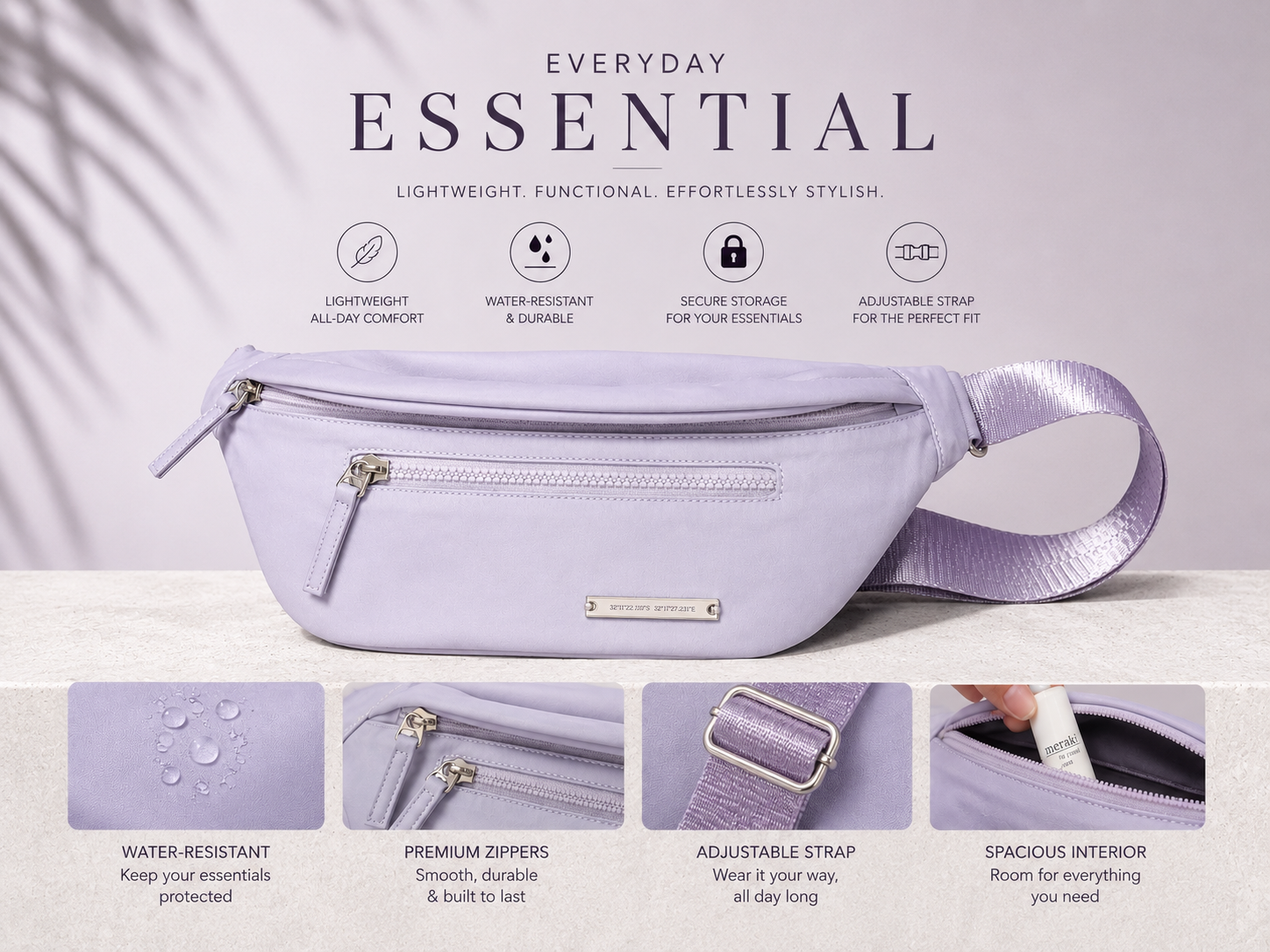 Drift Crossbody Fanny Bag (Lilac)