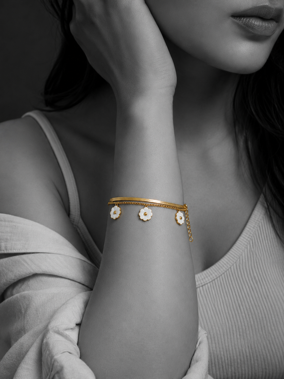 Golden Floral Chain Bracelet