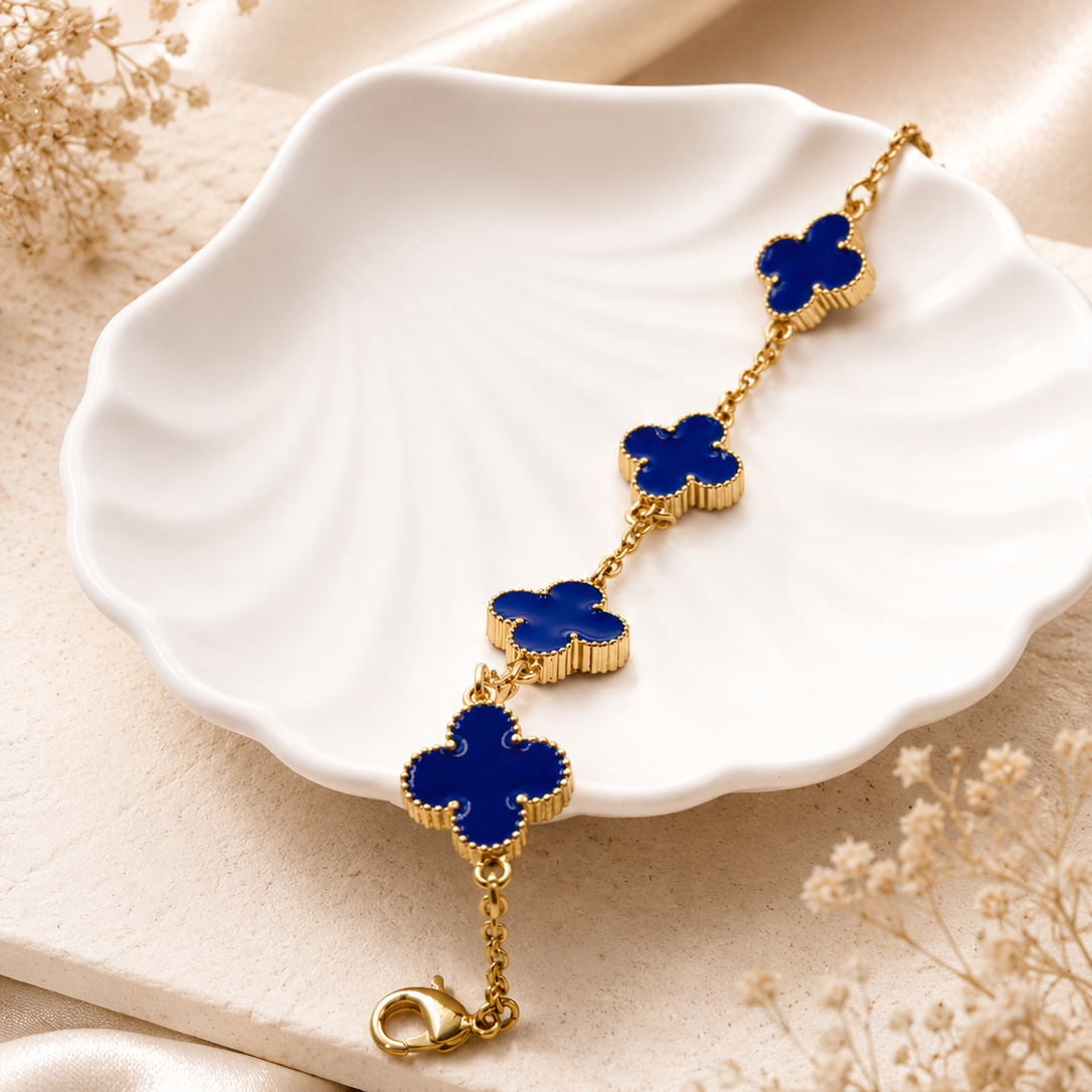 Navy Blue Clover Bracelet