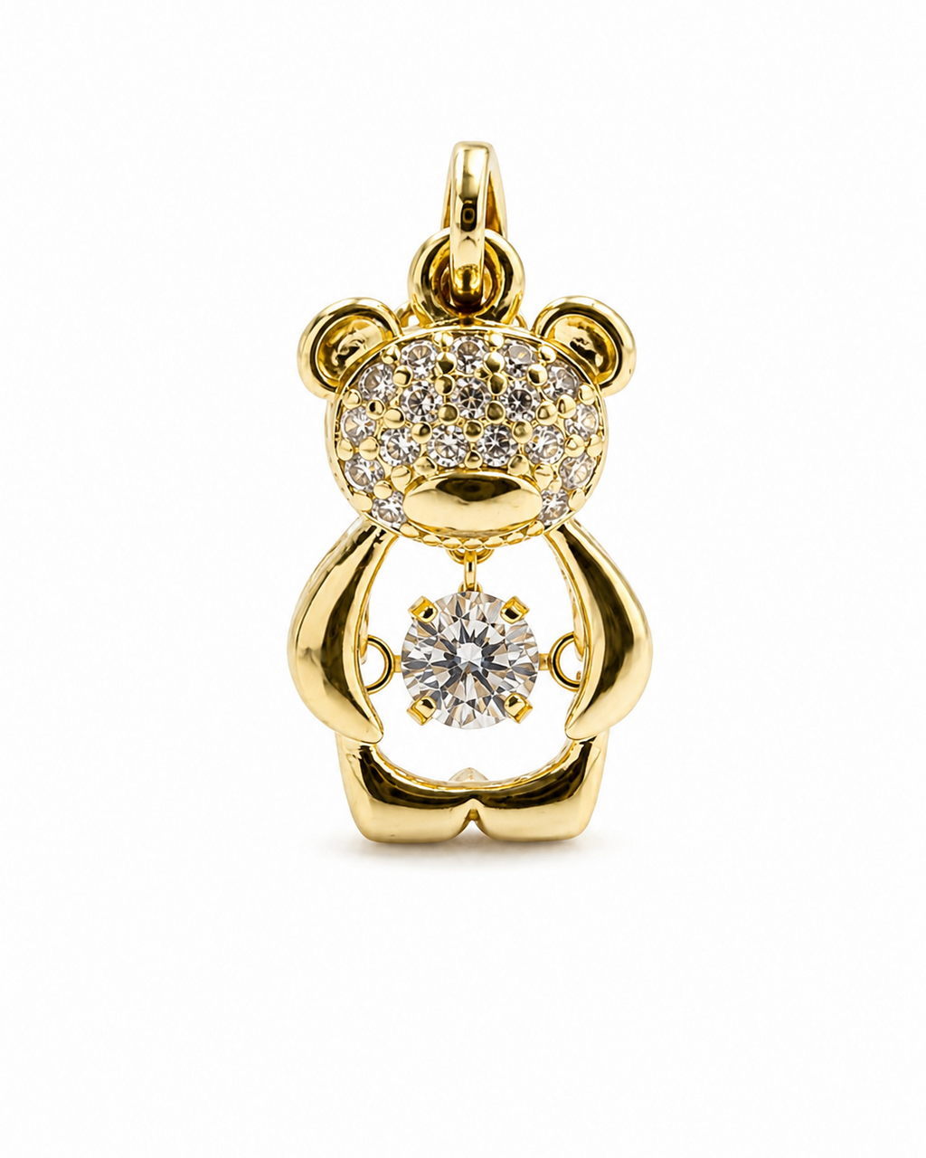 Golden Teddy Charm Necklace
