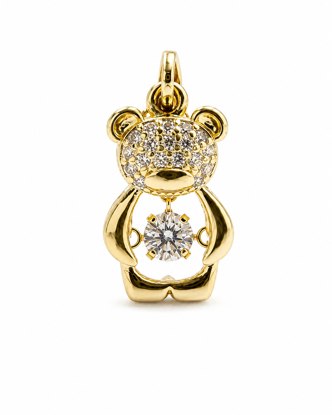 Golden Teddy Charm Necklace