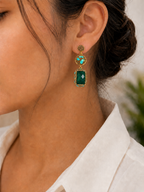 Emerald Green Natural Stone Earring