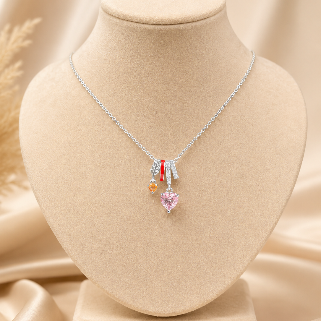 Scarlet Heart Charm Necklace