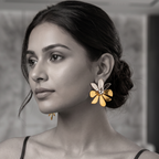 Two-Tone Flower Earrings