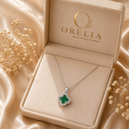 Emerald Green Clover Pendant Necklace