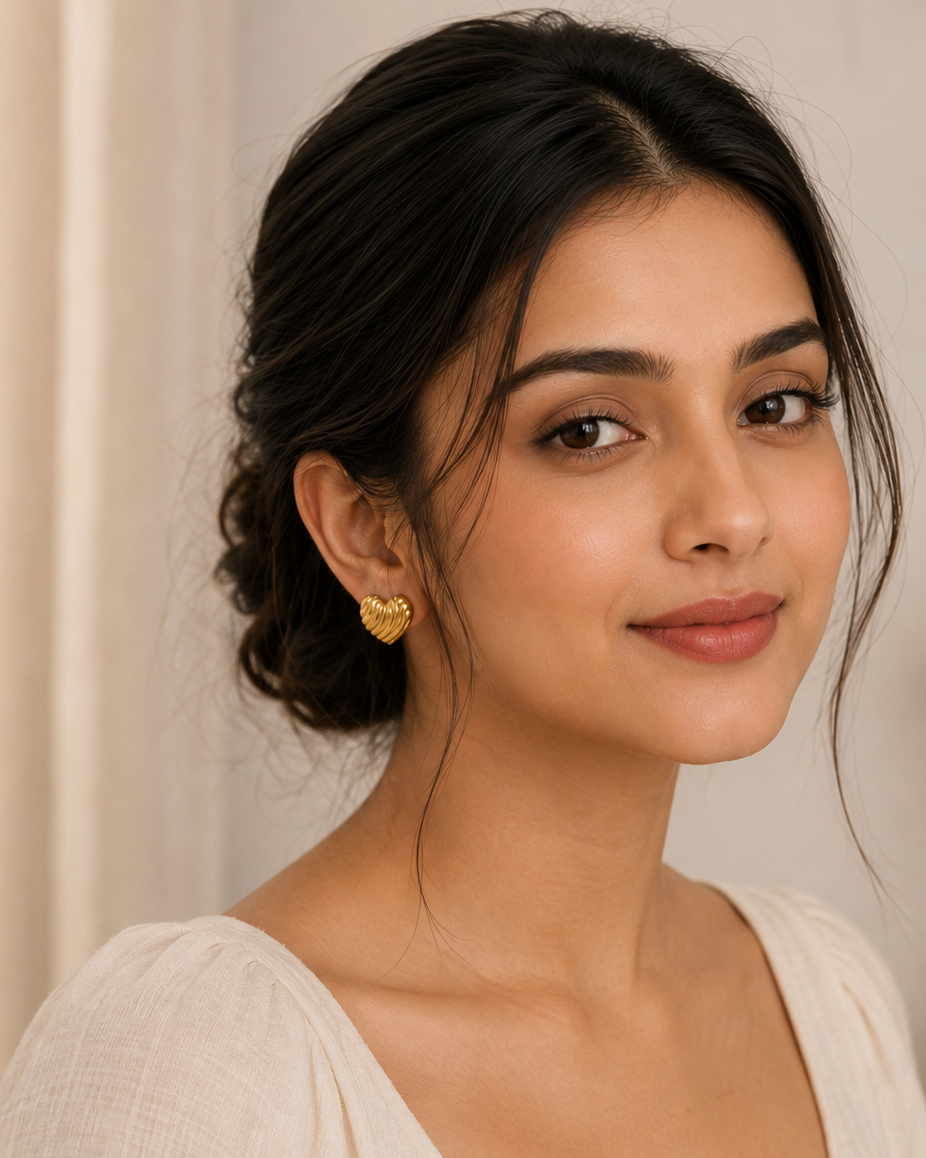Textured Heart Earrings