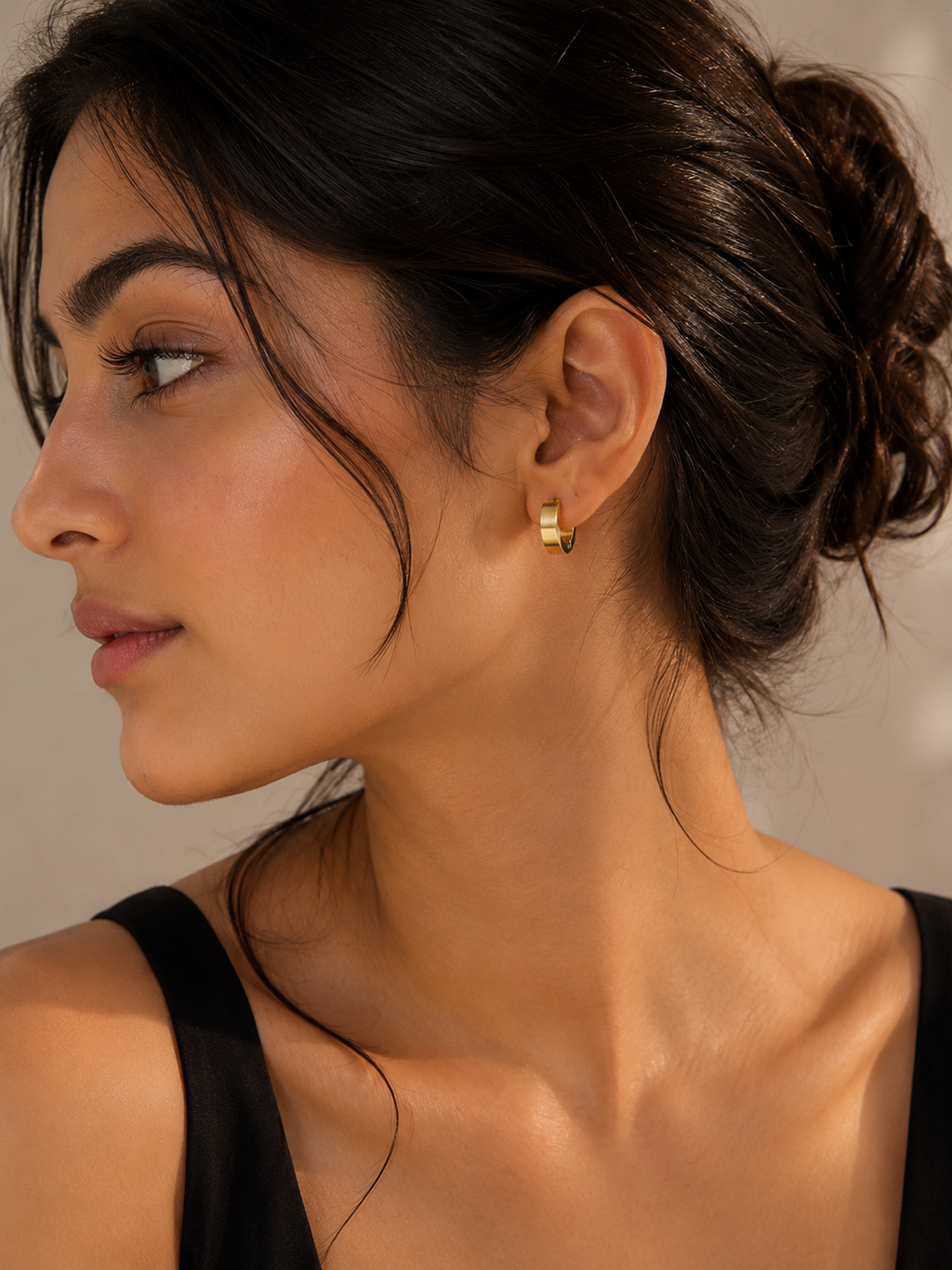 Golden Bold Huggie Earrings