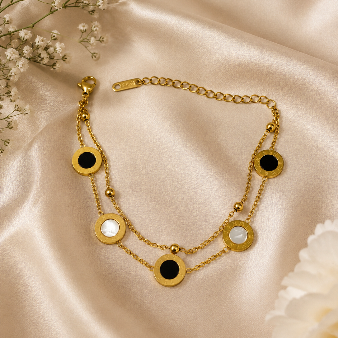 Golden Roman Numeral Bracelet