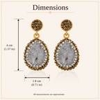 Silver Grey Natural Stone Drop Earring