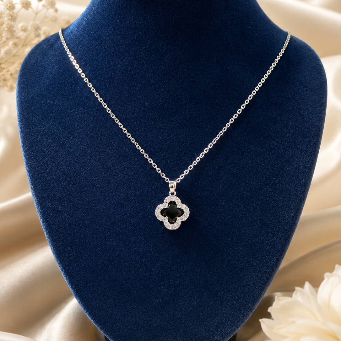 Midnight Clover Necklace
