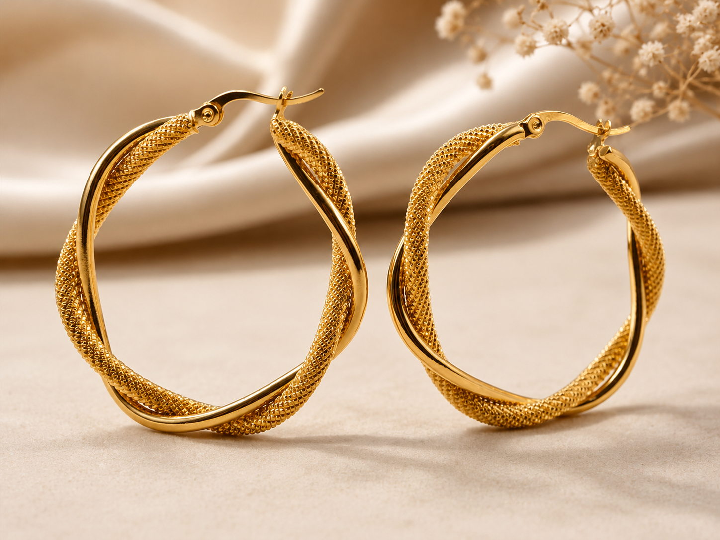 Lustre Twist Hoops