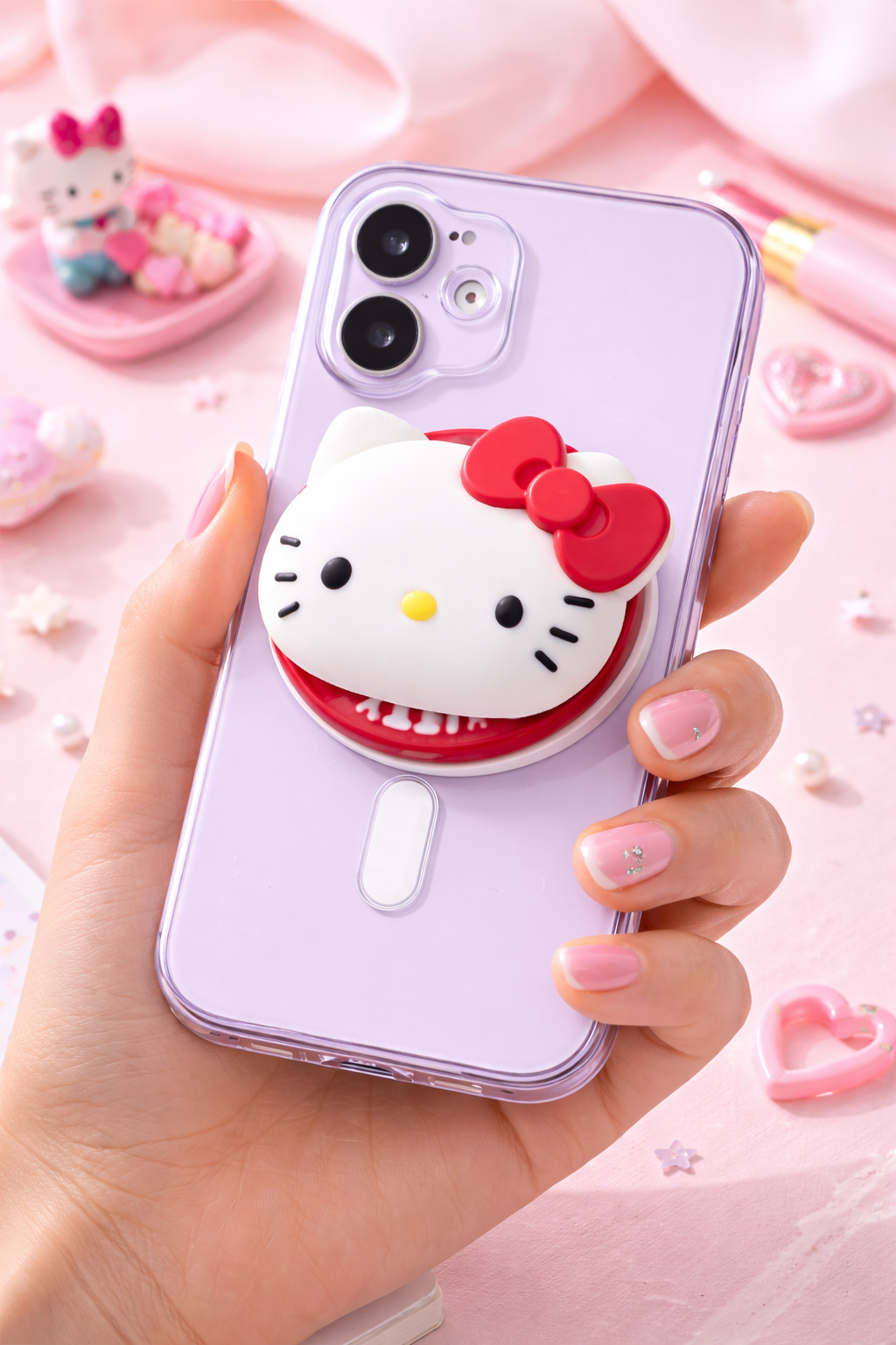 Hello Kitty -White - Magnetic Grip & stand (Hello Kitty Series)