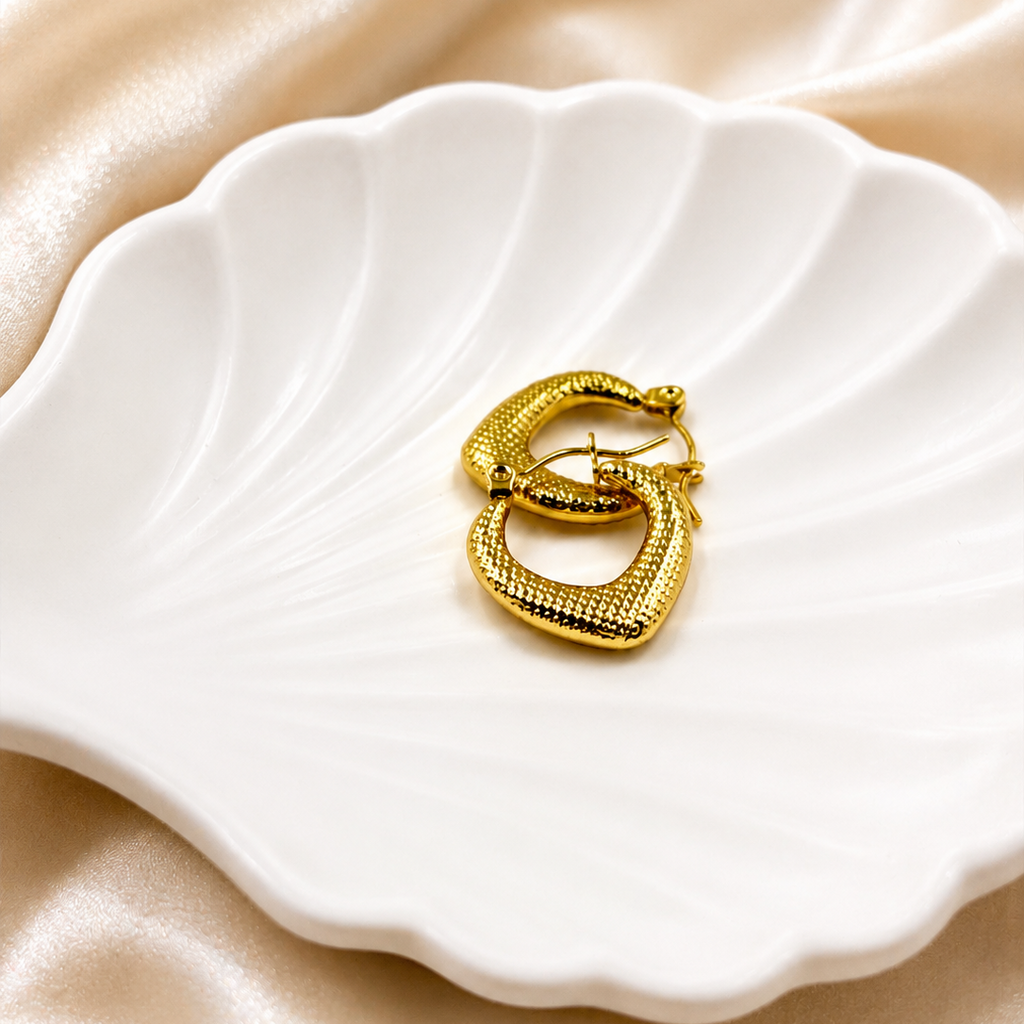 The Stippled Gold Hoop