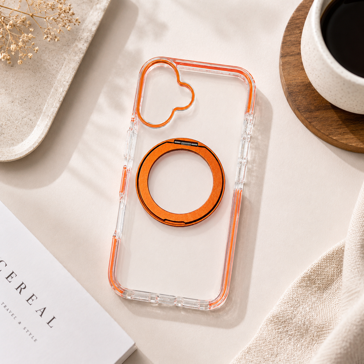 iPhone Magsafe 360 Rotating HaloGrip Clear Case