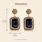 Deep Purple Natutal Stone Earring
