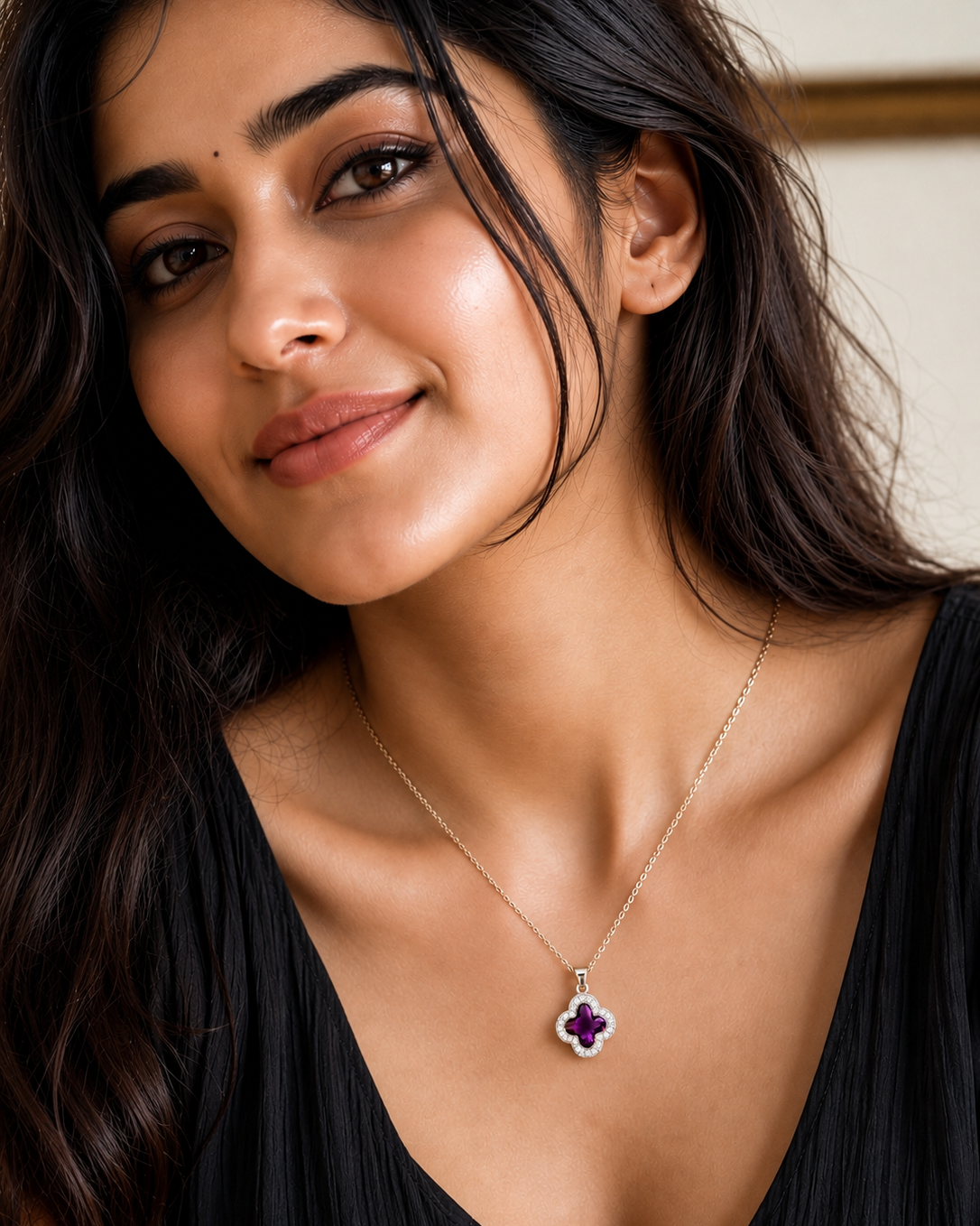 Amethyst Clover Pendant