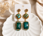 Emerald Green Natural Stone Earring