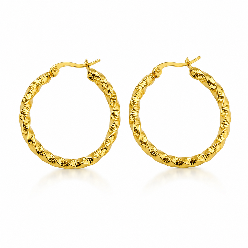 Signature Textured Hoops