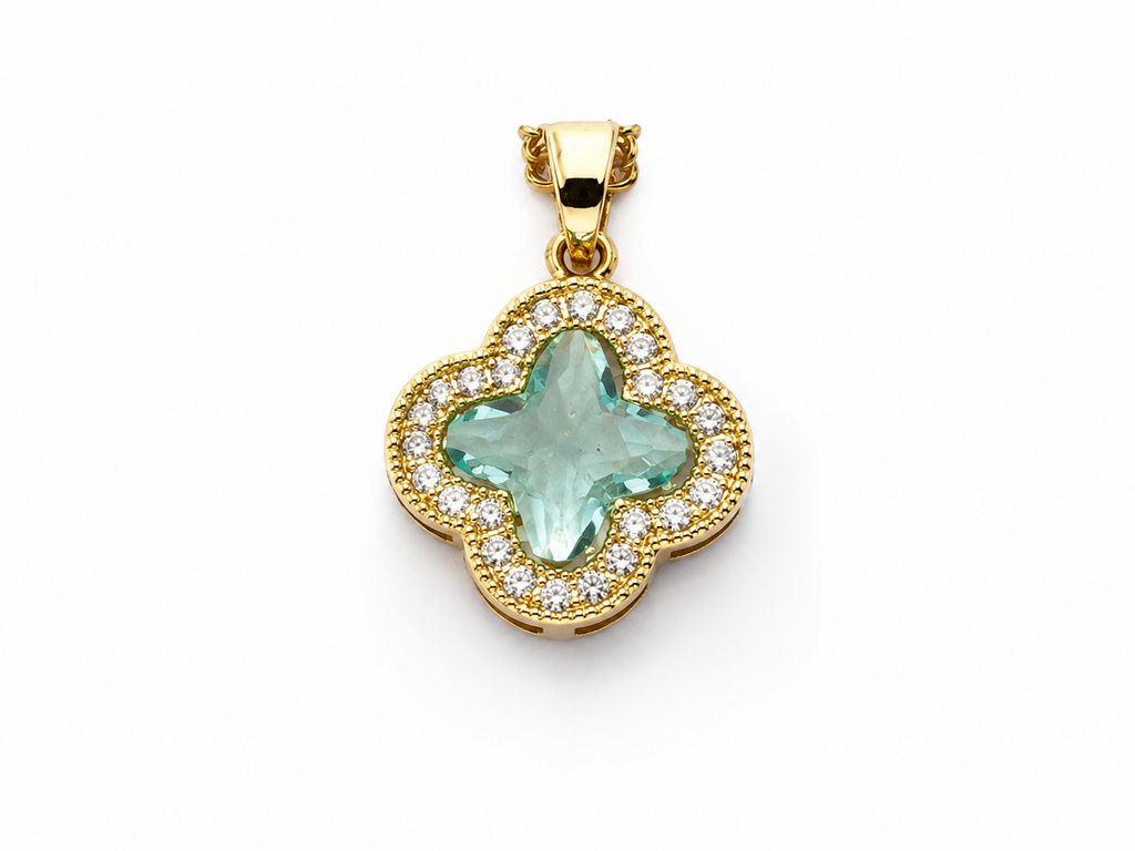 Pistachio Clover Pendant Necklace