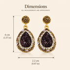 Deep Plum Natural Stone Earring