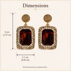 Burgundy Red Natural Stone Drop Earring