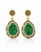 Leaf Green Natural Stone Drop Earring