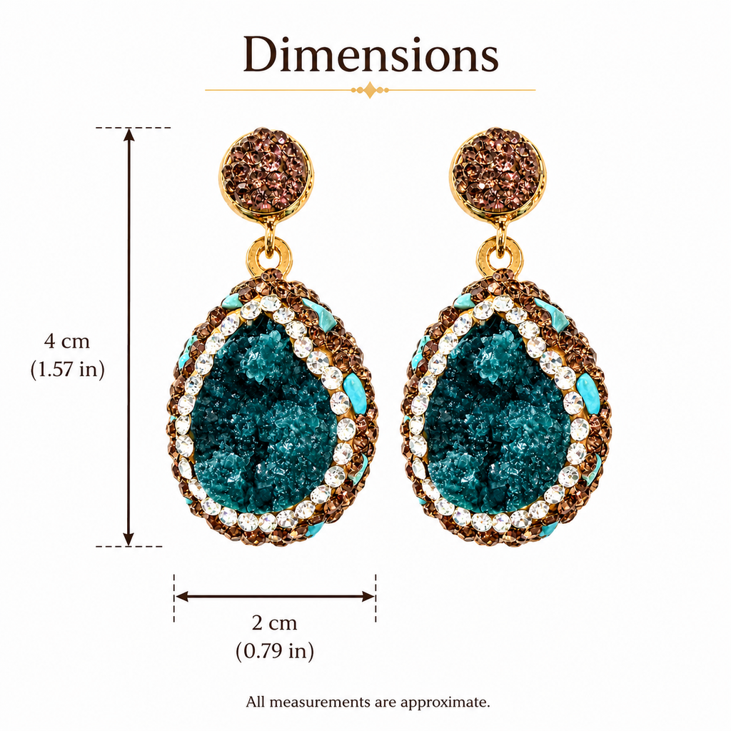 Green Natural Stone Drop Earring