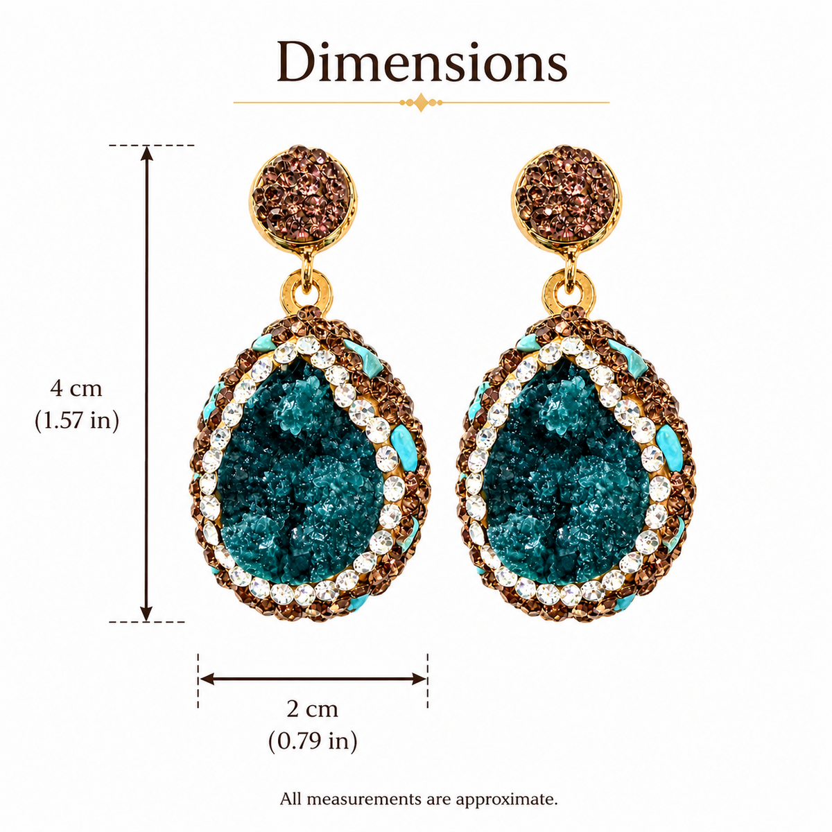 Green Natural Stone Drop Earring