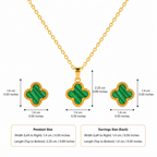 Emerald Clover Pendant Set
