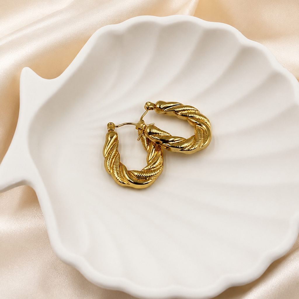 The Chunky Gold Twist Hoop