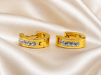 Golden Crystal Huggie Hoop Earrings