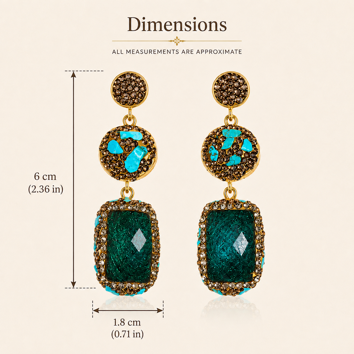Emerald Green Natural Stone Earring